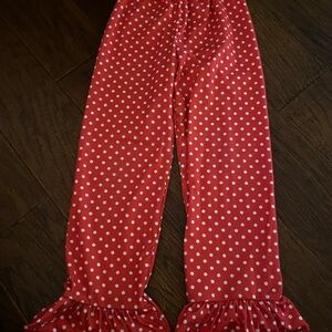 Polka Dot Ruffle Kids Casual Pants